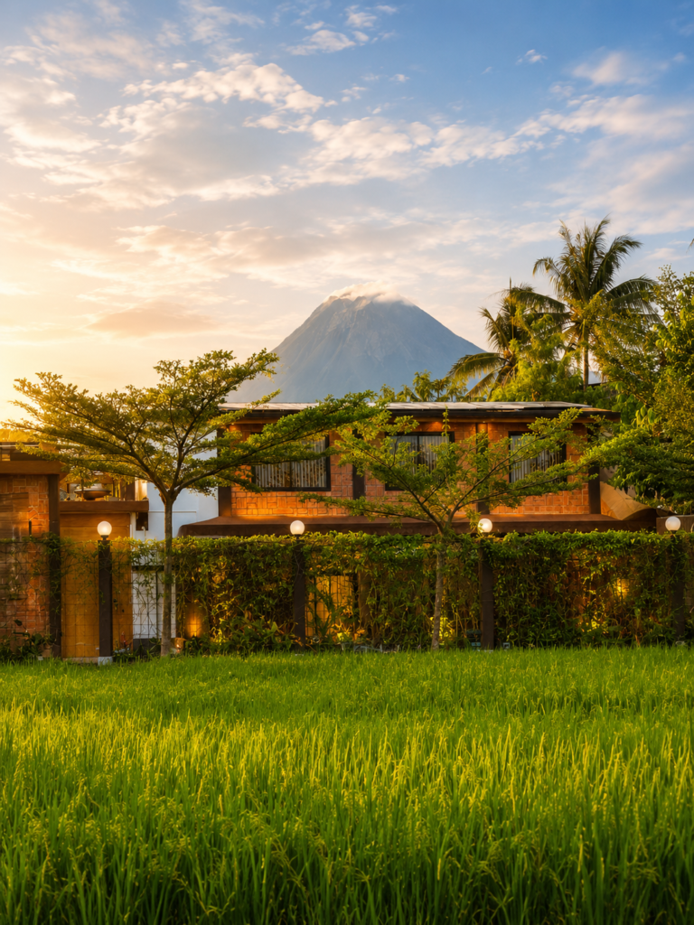 Rice Field & Merapi View